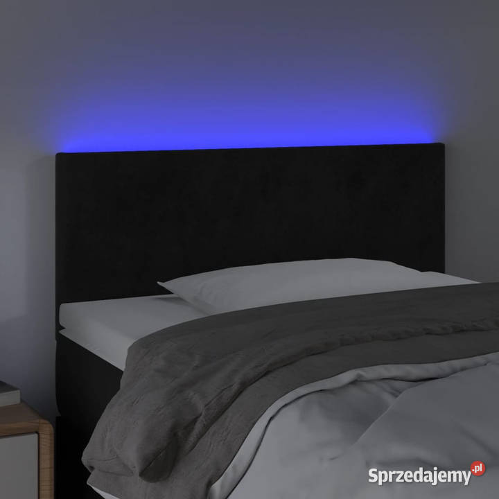 Zagłówek do łóżka z LED czarny 90x5x7888 aksamit sprzedam