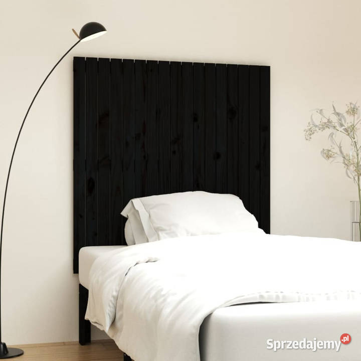 Wezgłowie łóżka czarne 108x3x110 lite drewno Warszawa