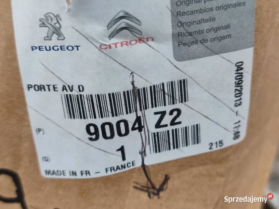 DRZWI PRAWY PRZÓD CITROEN C5 III X7 2008 9004Z2 Motoryzacja