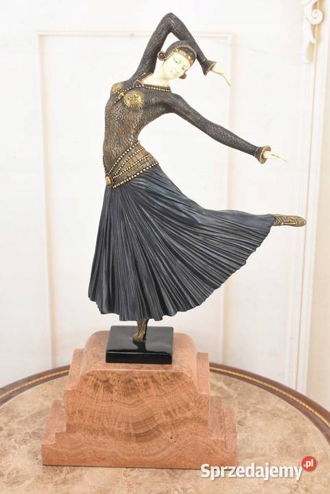 TANCERKA FIGURA Z Brązu w Stylu Demetre Chiparus Kraków