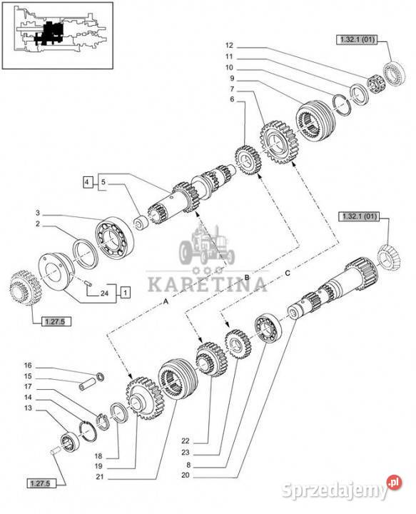 Holland T6010 T6090 T6070 Koło zębate 81864895 Pozostałe Jastrzębniki