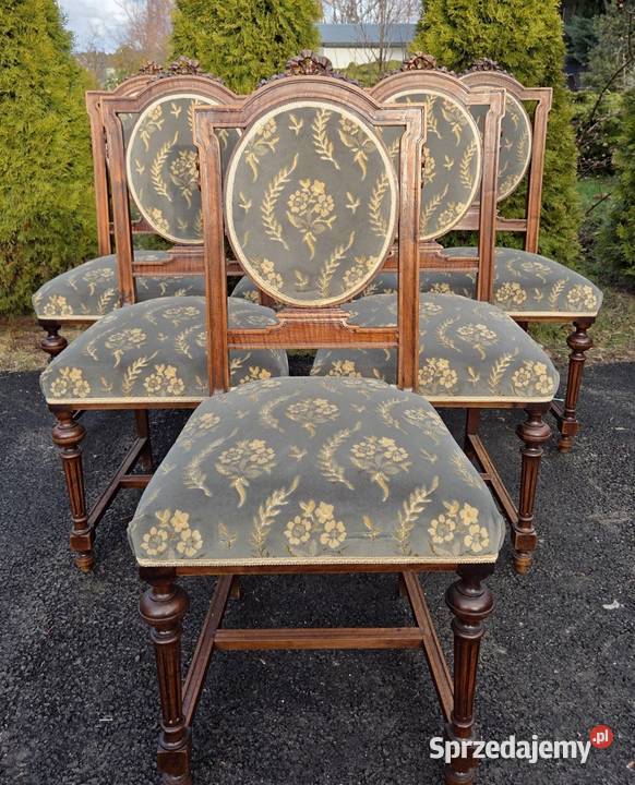 Komplet 6 pięknych orzechowych krzeseł 9288 zachodniopomorskie