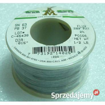 Cyna firmy AIM Sn63Pb37 DIA 015 250g Made in USA mazowieckie Józefów