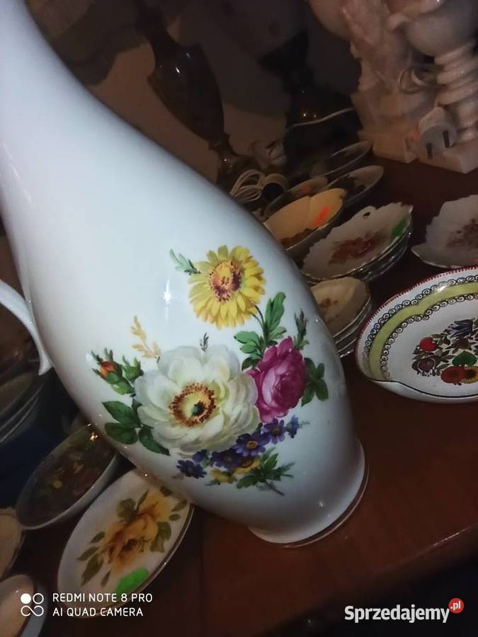 Dzbanek do wody z bukietami kwiatów Hackefors Porcelana i szkło pomorskie Gdańsk sprzedam