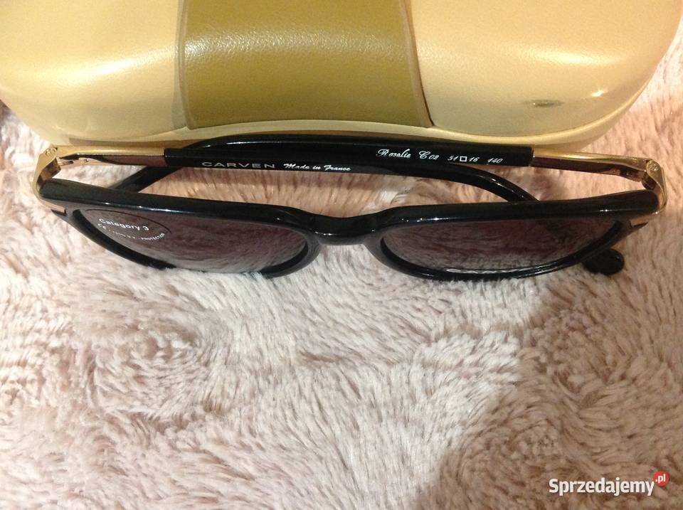Okulary Przeciwsłoneczne Czarne Damskie CARVEN Filtr UV-400 kat. 3  Galanteria i dodatki lubuskie Nowa Sól