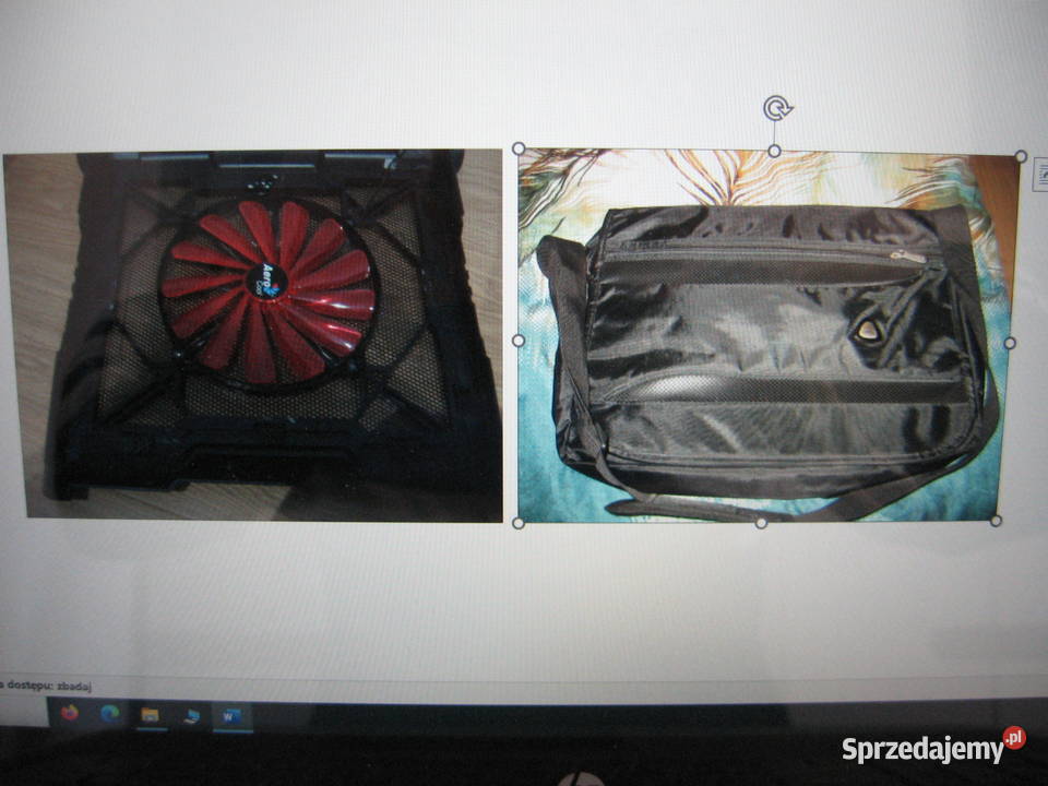 Podstawka chłodząca do laptopa duża i torba na
