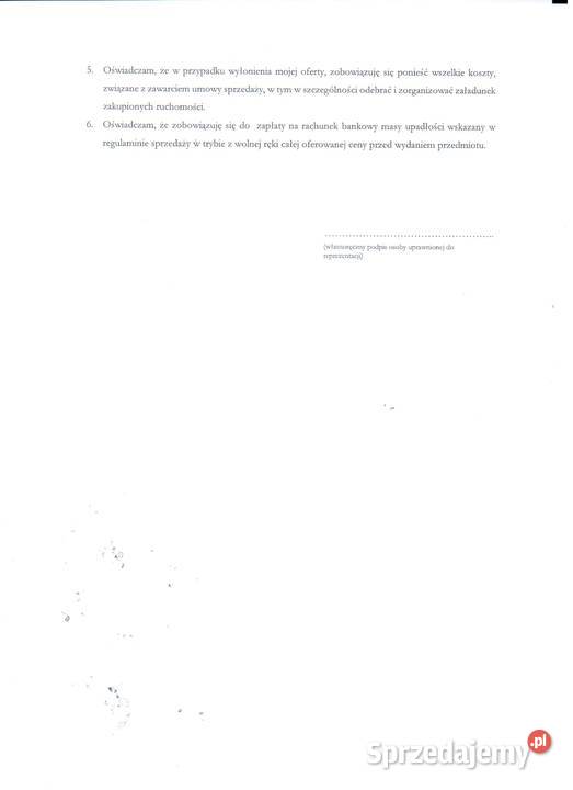 Ogłoszenie o sprzedaży ruchomości Syndyk sprzeda wielkopolskie