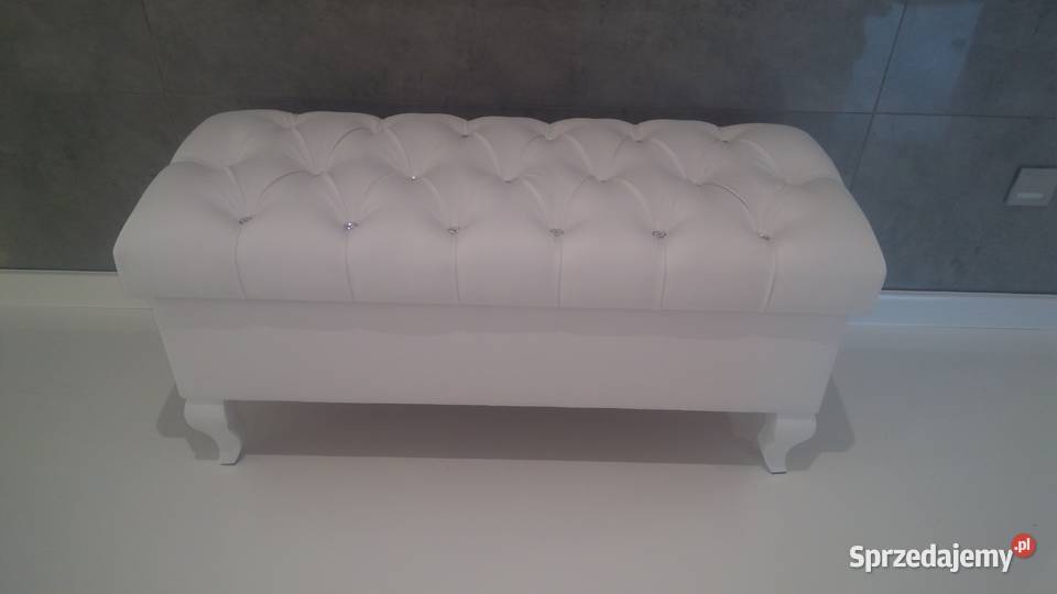 Szara elegancka pikowana Pufa kufer glamour profilowane Fotele i pufy Łódź sprzedam