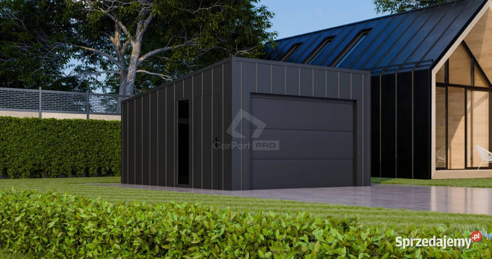 Garaż blaszany 4x6 brama segmentowa okno drzwi 24m2 Płock