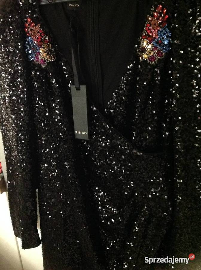 Mini Sukienka Cekinowa Damska PINKO r XS Tulipan  Nowa Sól