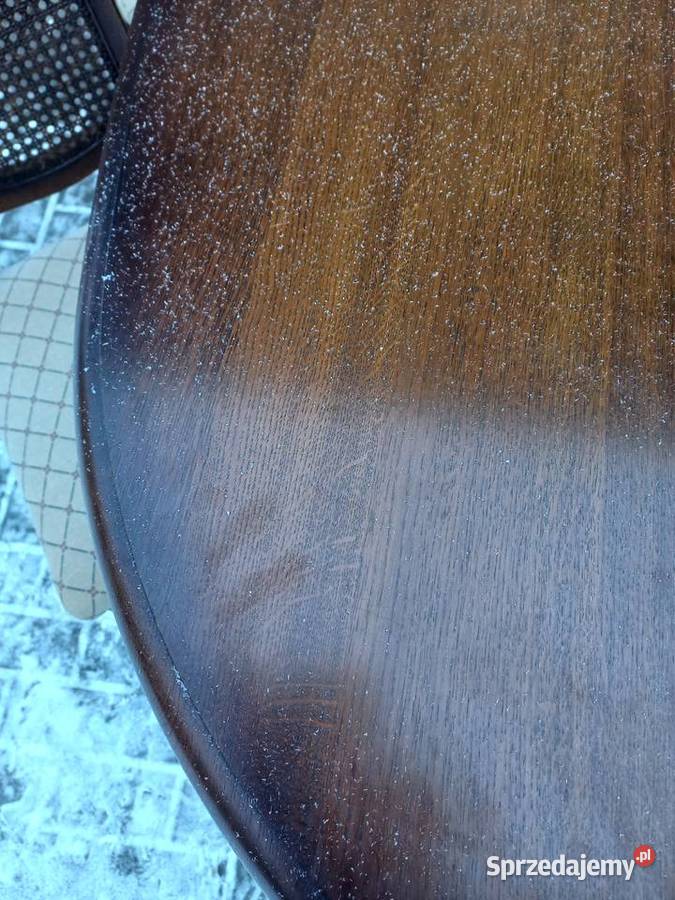 Stół dębowy owalny masywny holenderski 4 krzesła Gawroniec