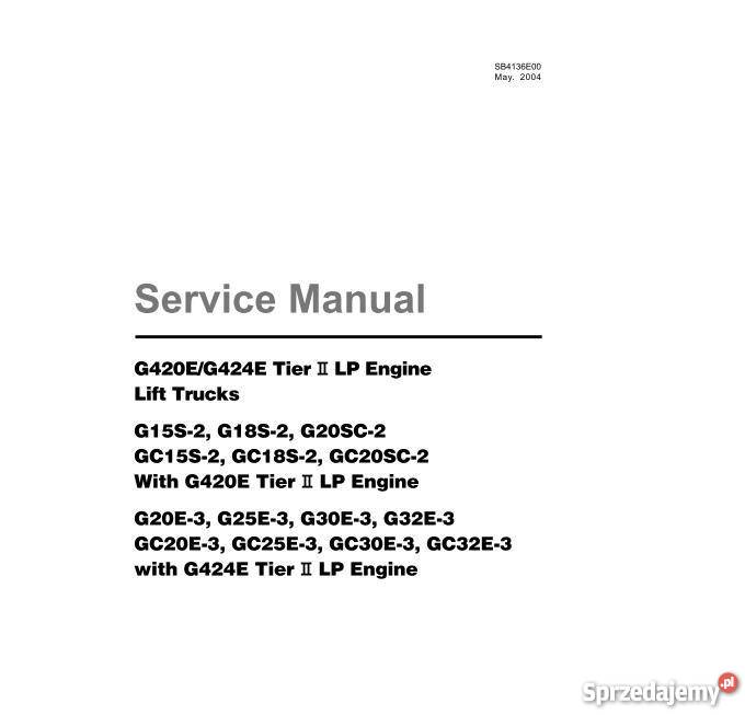 Daewoo G420E G424E G15S2 G18S2 G20SC2 instrukcja Kielce