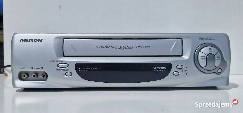 Video VHS magnetowid dvd Medion 6head stereo wielkopolskie Międzychód