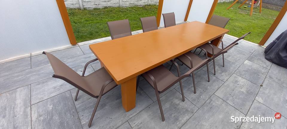 meble ogrodowe 300x90x6 krzesła 8 Błotnica Strzelecka