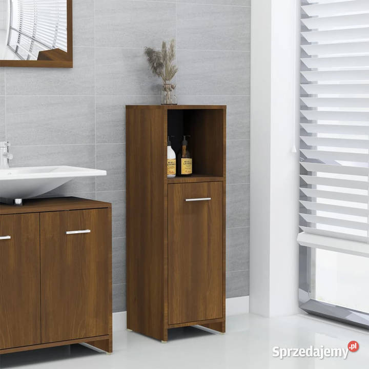 Szafka łazienkowa brązowy dąb 30x30x95 WM825839 mazowieckie Warszawa