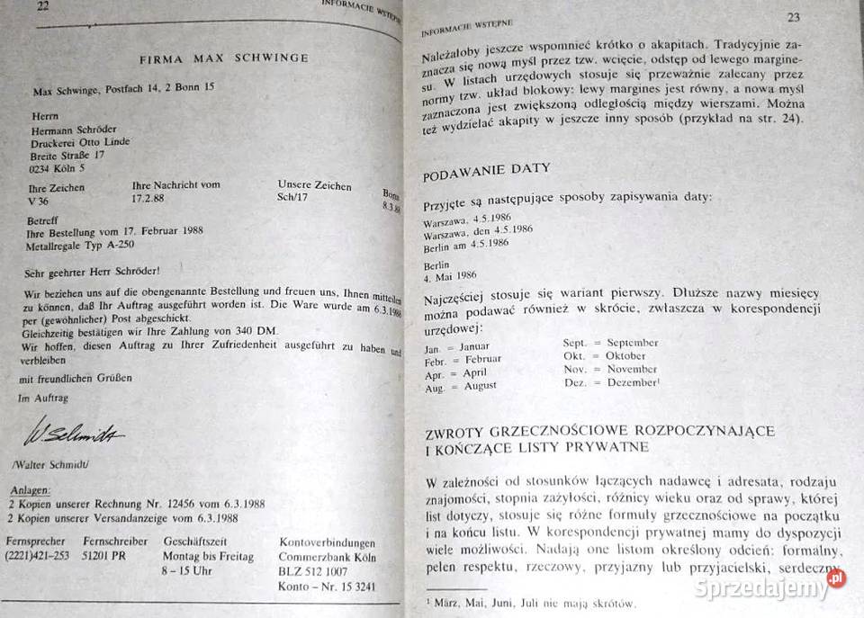 Wzory listów niemieckich Zofia Kwapisz HansJrg Pozostałe lubelskie Chełm