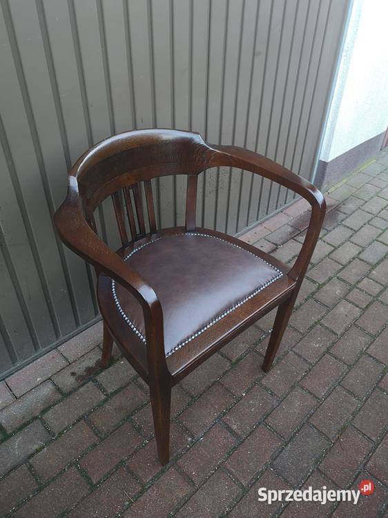 Stary Fotel Krzesło Dębowy Gabinetowy Secesja wielkopolskie Swarzędz