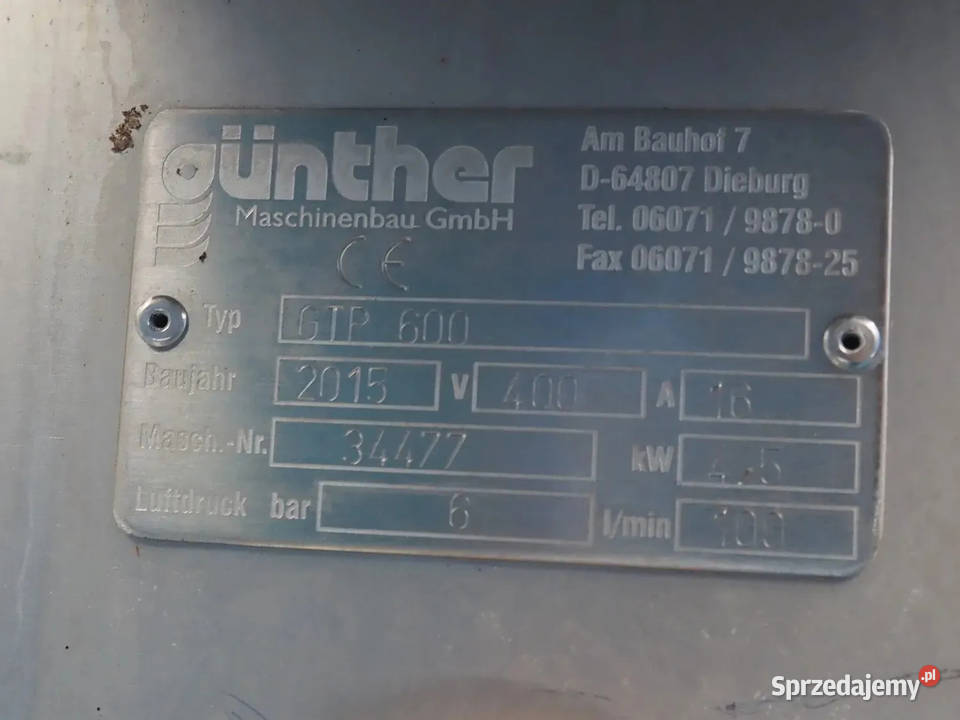 GNTHER GTP 600 MC2 Kombinowany steaker rolkowy Krotoszyn sprzedam
