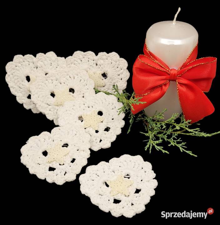 Ozdoby choinkowe serduszka ręcznie wykonane Krzywaczka