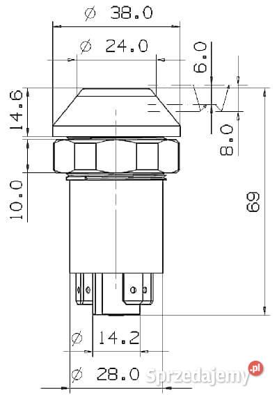 Przełącznik przyciskowy Quick okrągły żółty małopolskie