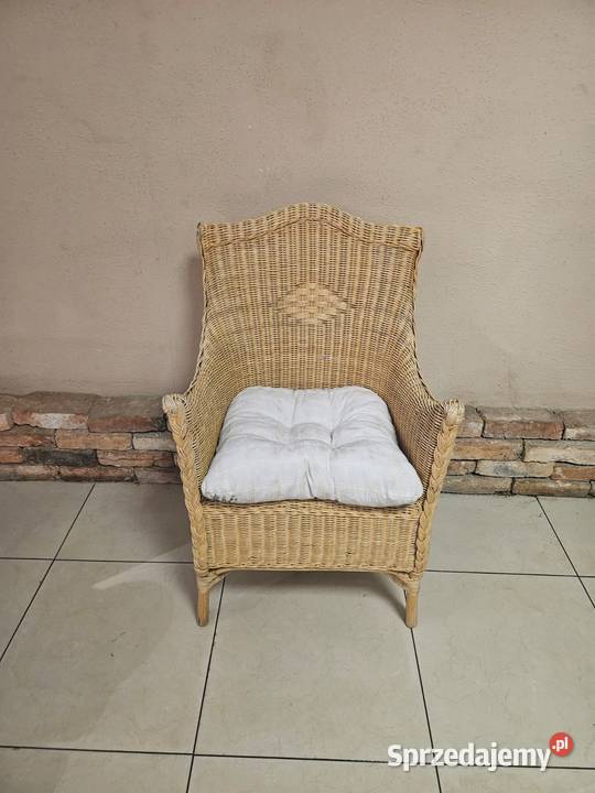 Fotel WIKLINOWY WYGODNY poduszka w komplecie Meble
