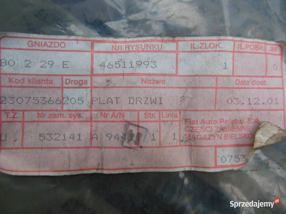 46511993 tapicerka boczek drzwi fiat seicento Kozy sprzedam