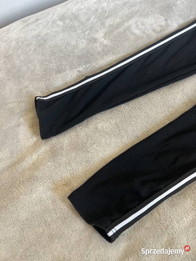 Legginsy getry czarne z lampasami Jasło