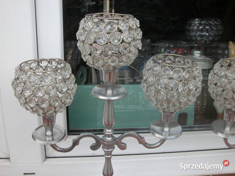 świeczniki glamour komplet