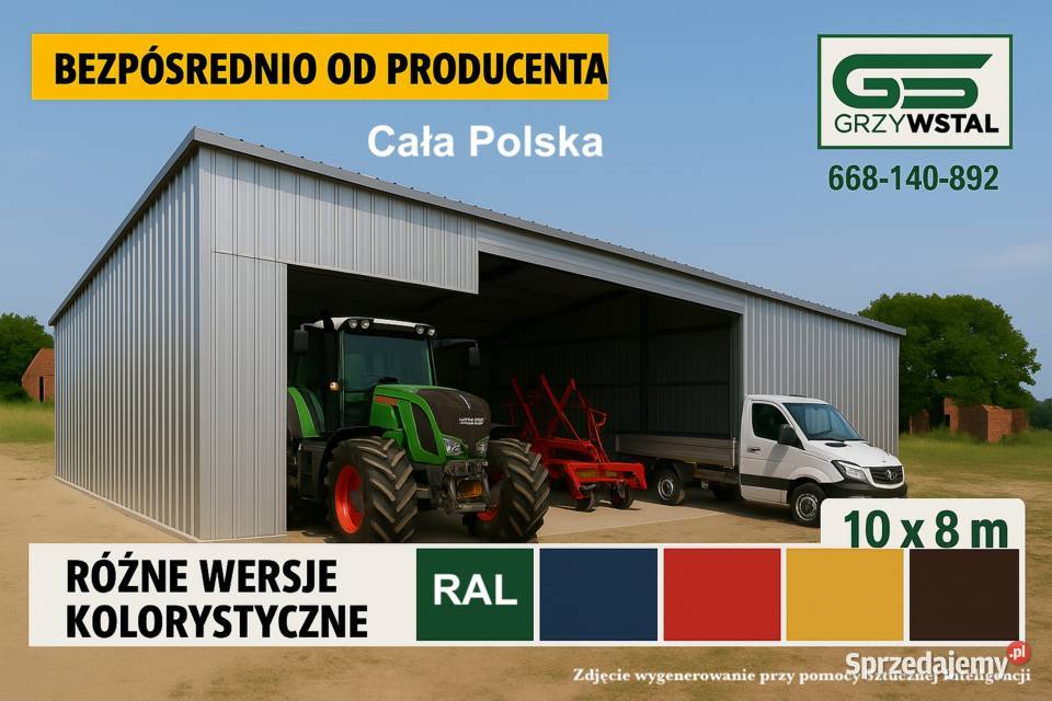 Ocynk Garaż Blaszany Wiata na Maszyny 306zł/m2 Brzozów