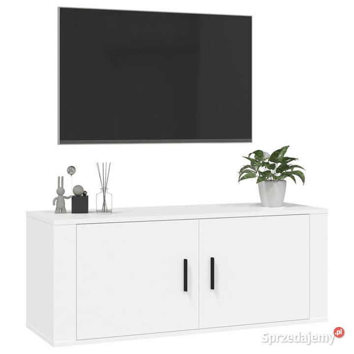 Wisząca szafka telewizyjna biała 100x345x40 mazowieckie Warszawa