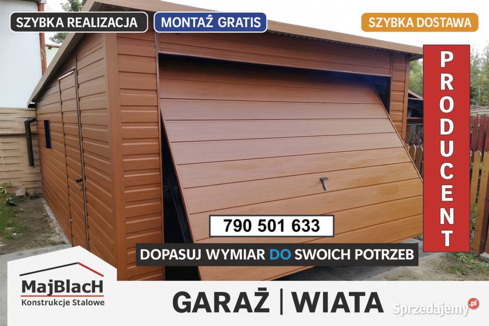 Montaż w Garaż Blaszany ZŁOTY DĄB Garaże Sokołów Podlaski