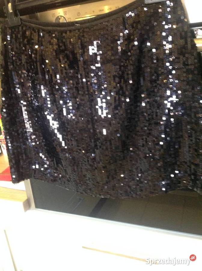 Spódnica Spódniczka Mini Czarna Cekinowa Damska lubuskie