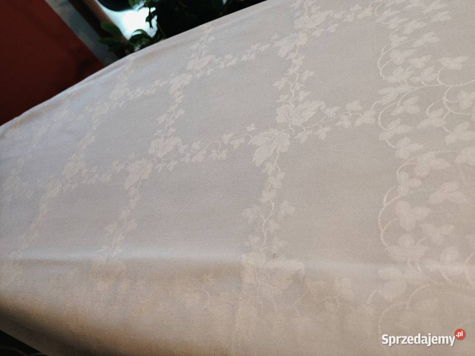 Obrus biały bawełna PRL Legnica