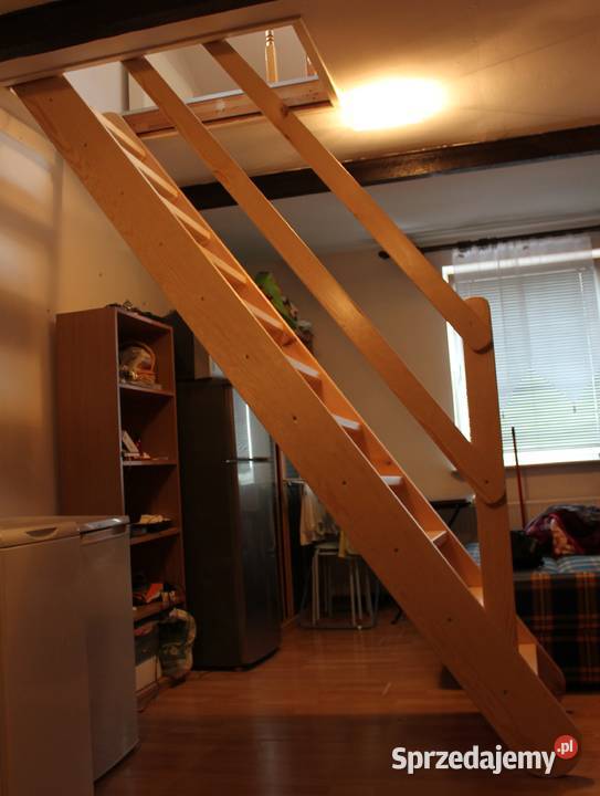 SCHODY DREWNIANE REGULOWANE SOSNOWE z BARIERKĄ lubelskie sprzedam