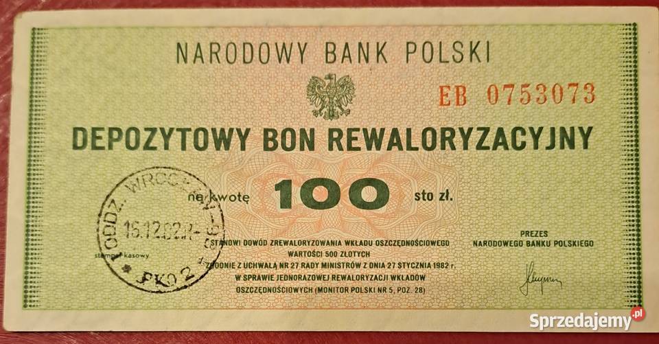 Depozytowy bon 100 Wrocław