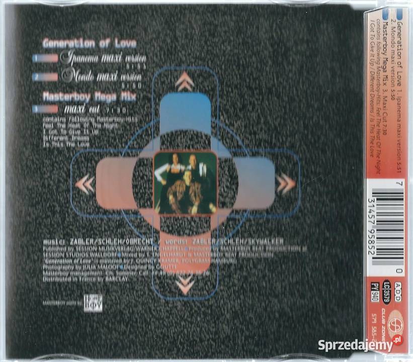 Maxi CD Masterboy Generation Of Love 1995 Club mazowieckie Brwinów sprzedam