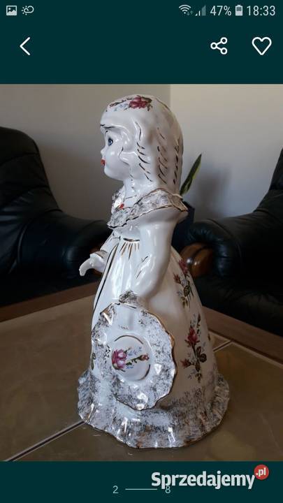Duża sygnowana porcelanowa figurka Chodzież Porcelana i szkło Janów Lubelski