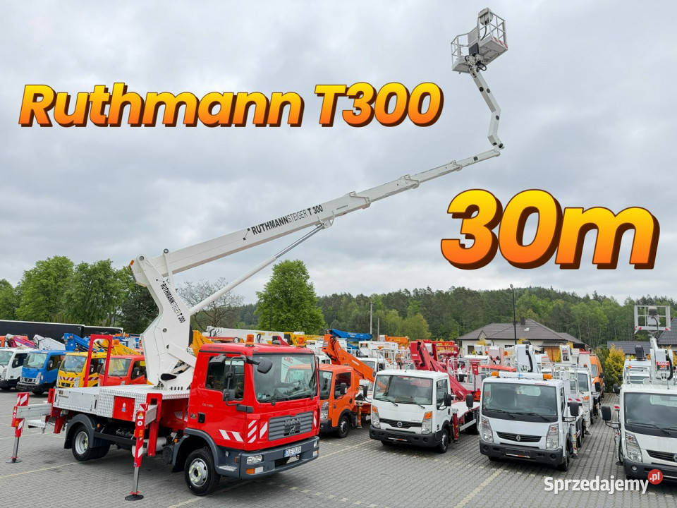 MAN TGL 7150 Zwyżka Ruthmann T300 30m w bok 20m elektryczne lusterka Widełki