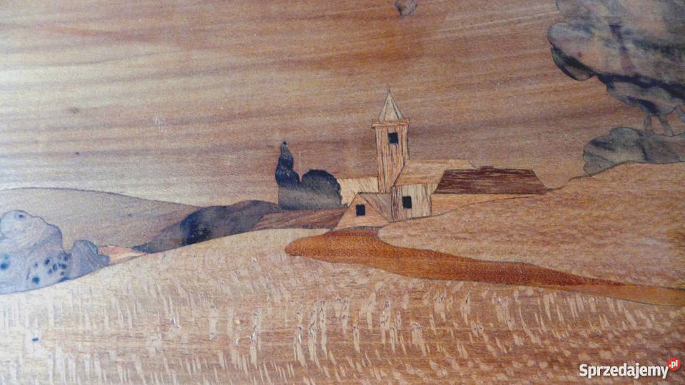 Secesyjne 2 płyciny CUDNE intarsje XIX w Warszawa