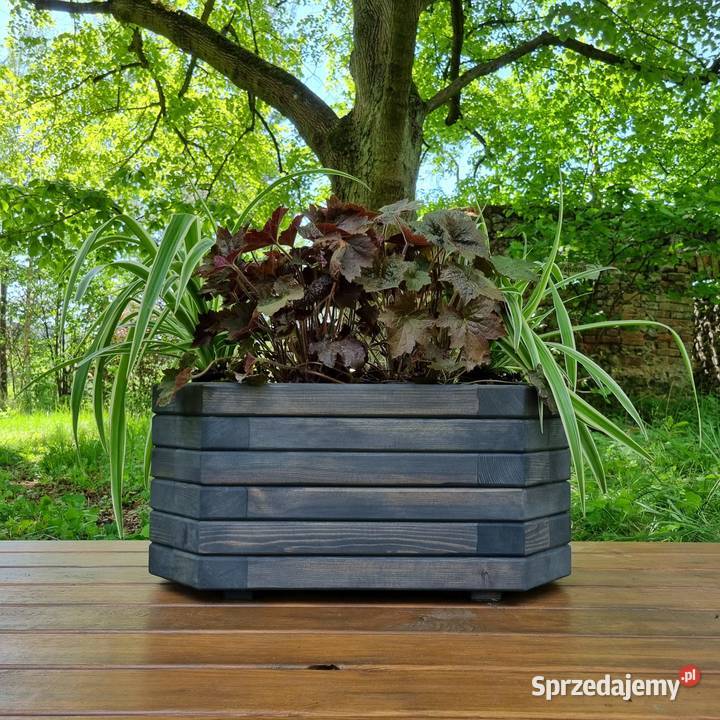 Donica drewniana prostokątna ogrodowa donica na śląskie Kalety