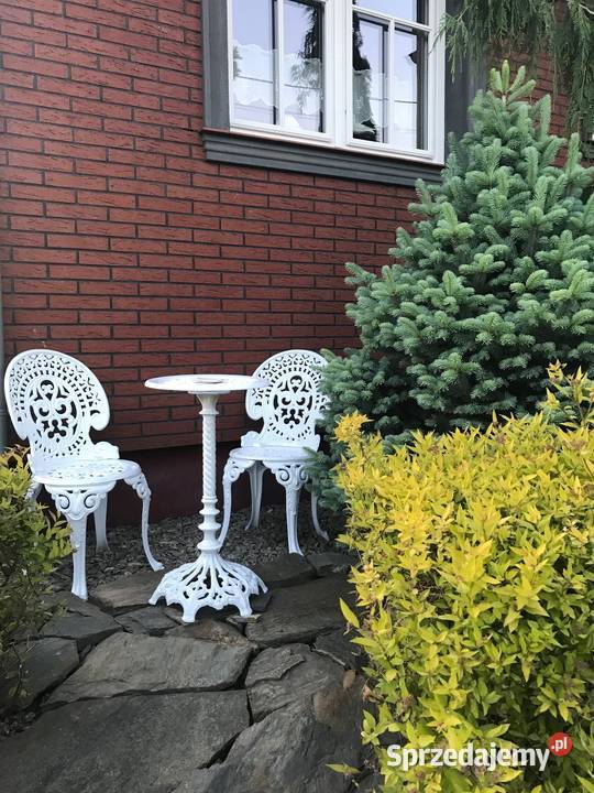 stolik kawowy żeliwny kwietnik dekoracja Gołdap