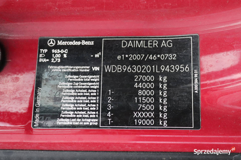 Mercedes chlodnia hakowka dopoltusz diesel Chłodnie mazowieckie