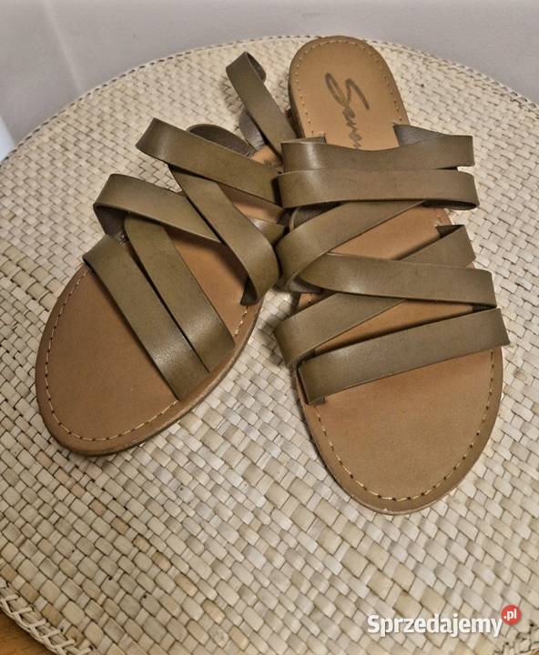 Klapki buty damskie Seven7 stan b paski khaki lubelskie Lublin