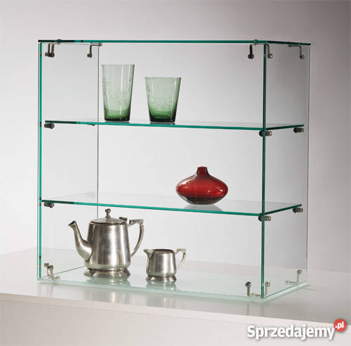 Gablota szklana z drzwiami witryna szklana meble świętokrzyskie wyposażenie