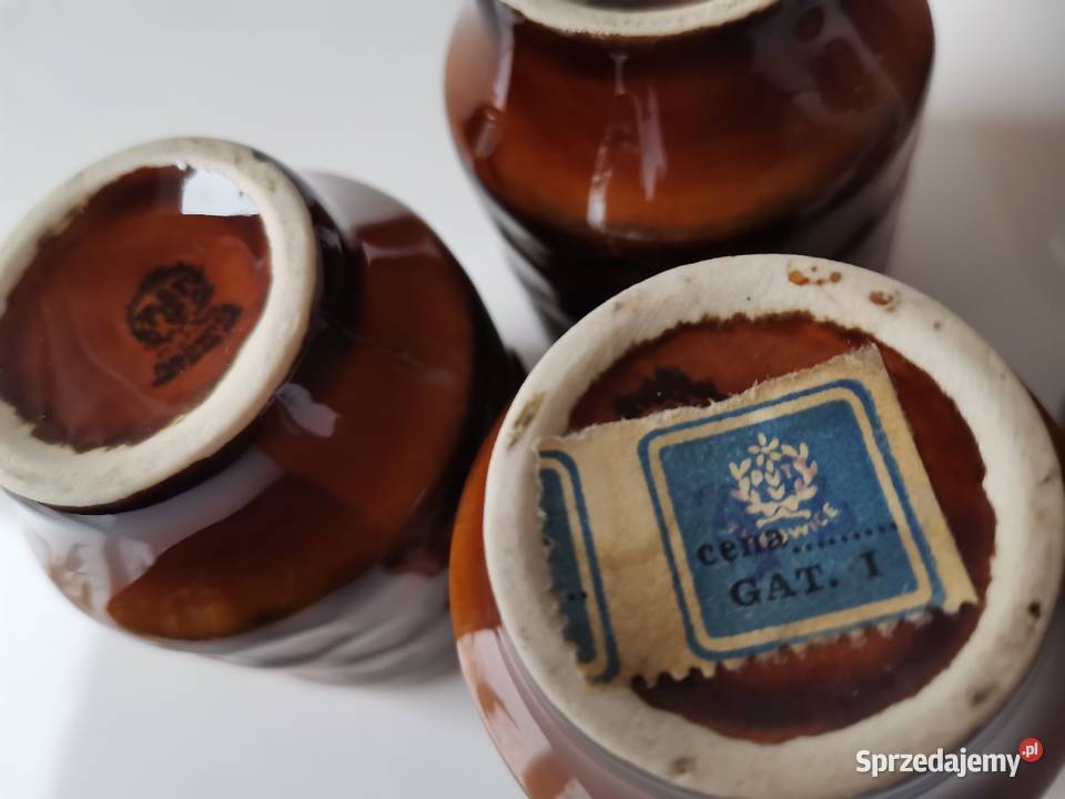 Stara karafka Syrenka kieliszki porcelit Katowice