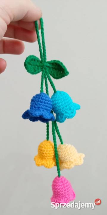 Dzwoneczki wykonane na szydełku zawieszka łódzkie