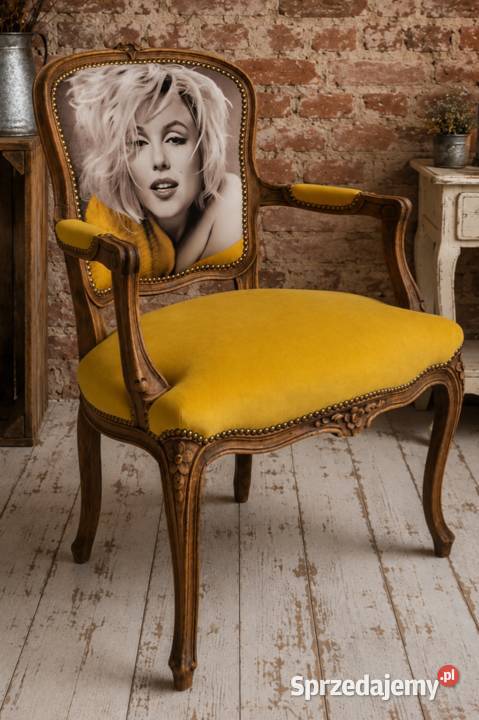 Stylowy fotel glamour vintage z unikatowym 65cm zachodniopomorskie