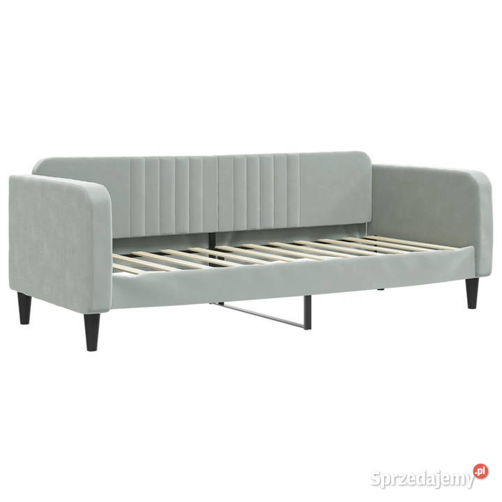 Sofa rozsuwana z szufladami jasnoszara aksamit mazowieckie Warszawa