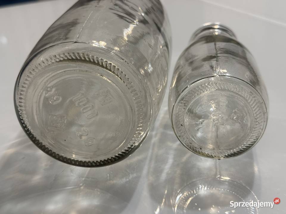 Butelka szklana na mleko śmietanę oryginał PRL Porcelana i szkło