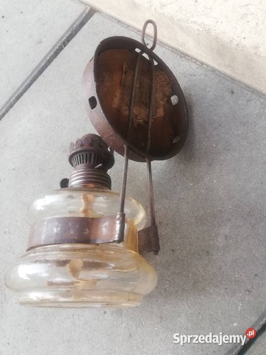 Stara lampa naftowa z lustrem Skierniewice